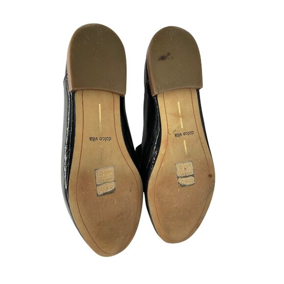 Black Patten Leather Dolce Vita Stella Loafers with Gold Hardware - Picture 5 of 5